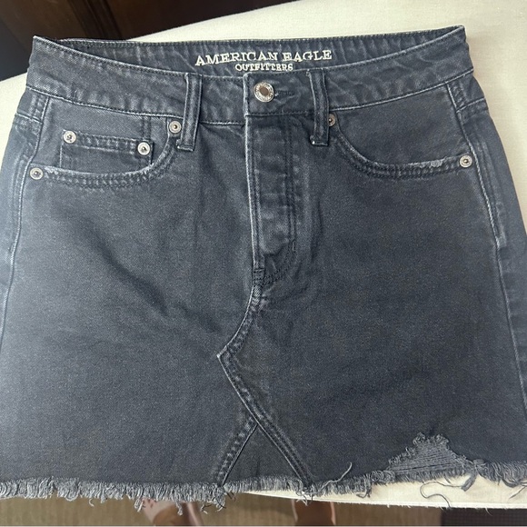 American Eagle Outfitters Black Asymmetrical Mini Skirt - Picture 2 of 5